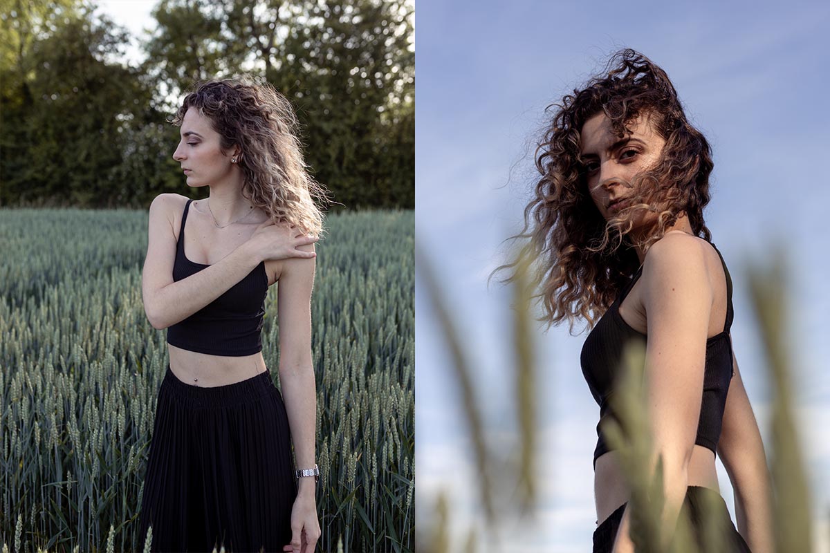 Séance photo au milieu des champs de blés