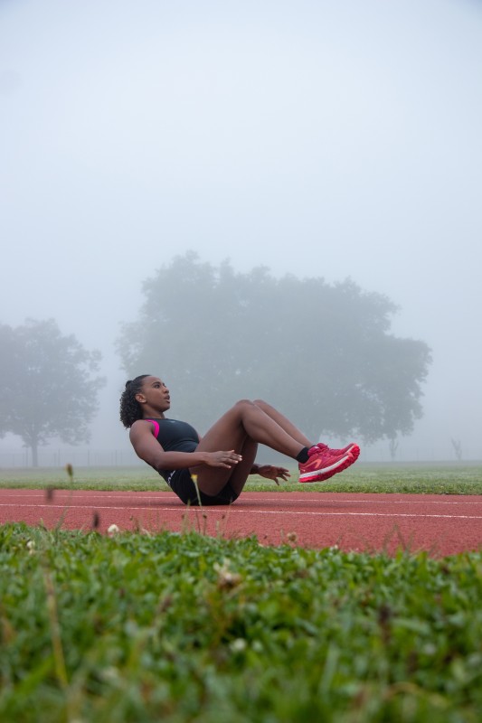Portrait sportive Justine - Tenue Nike Pro 2