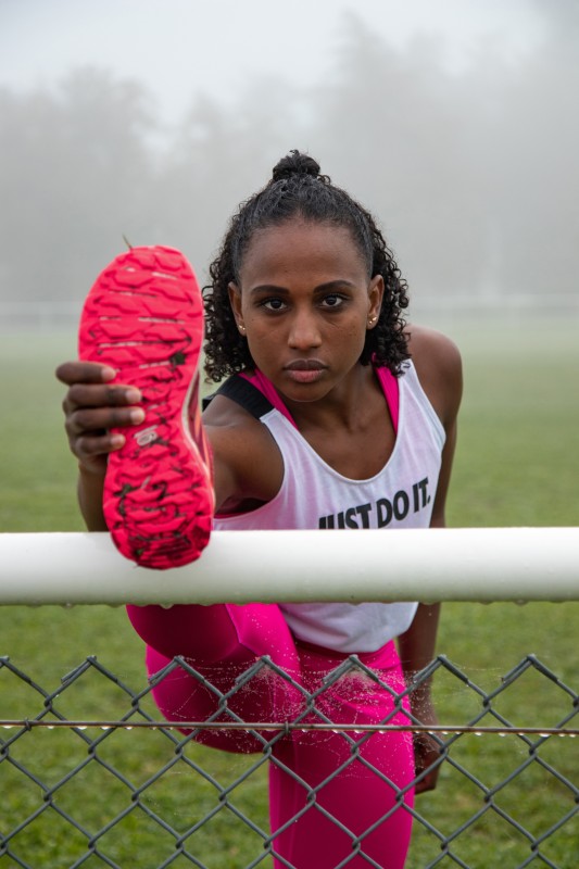 Portrait sportive Justine - Tenue rose 1